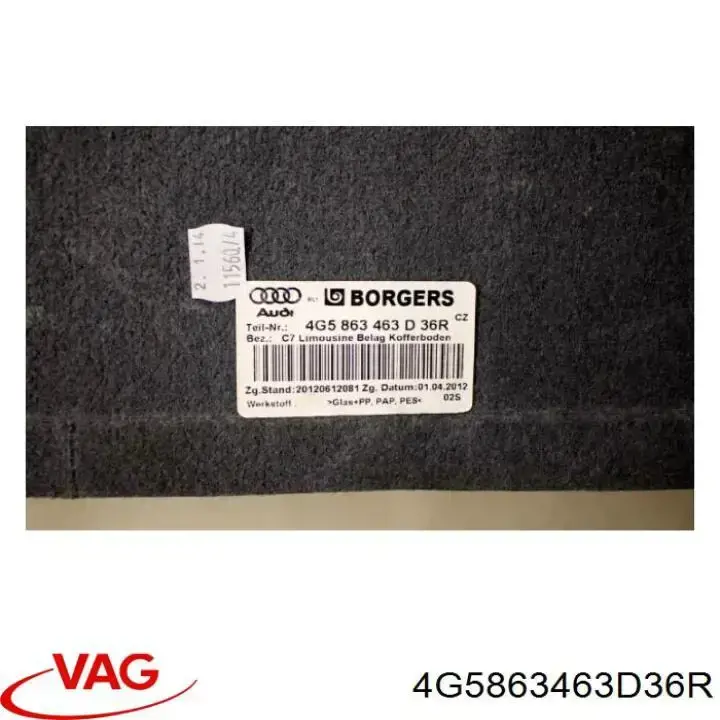 Облицювання багажного відсіку нижнє VAG 4G5863463D36R ціна, від 25.00 USD