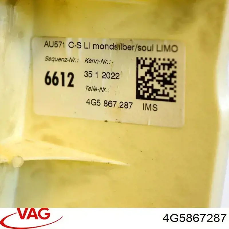Обшивка стійки кузова внутрішня, задня ліва 4G5867287 VAG