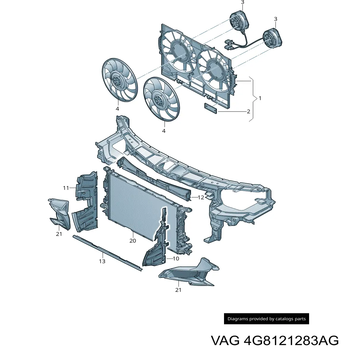 4G8121283AG VAG Повітропровід (дефлектор) радіатора, лівий
