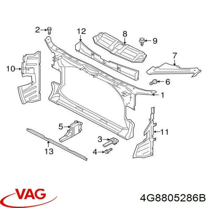 Купити 4G8805286B VAG Кронштейн-адаптер кріплення фари передньої, правої