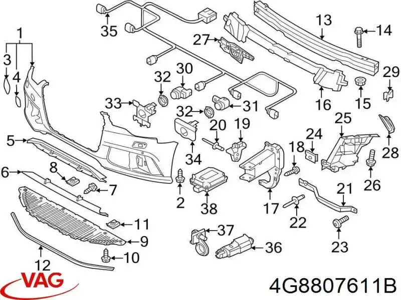 Кенгурятник VAG 4G8807611B ціна, від 222.56 USD
