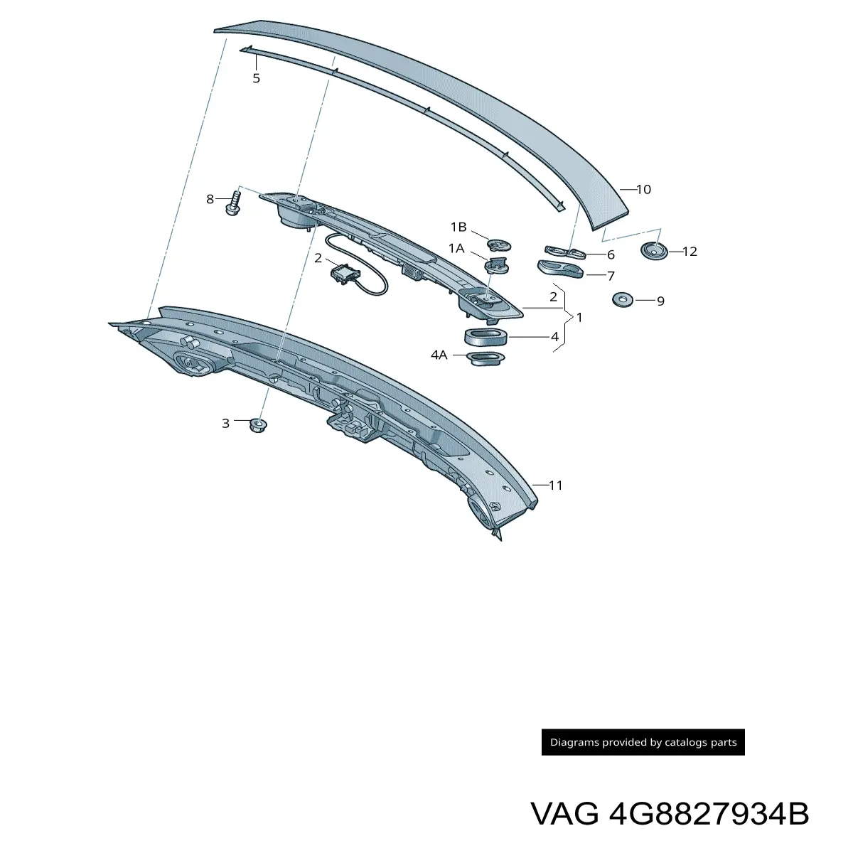 Купити 4G8827934B VAG Спойлер задніх дверей