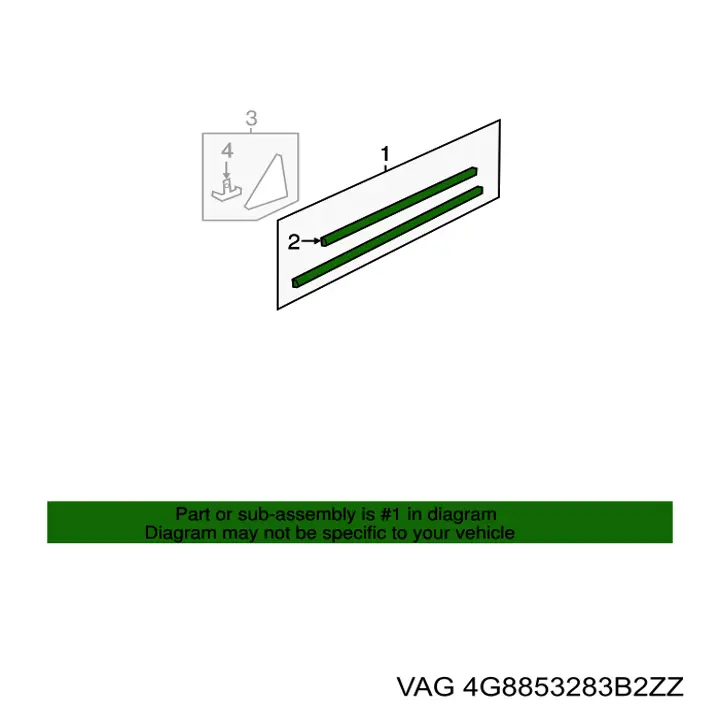 Молдинг опускного скла нижній, двері передньої, лівої VAG 4G8853283B2ZZ ціна, від 25.33 USD