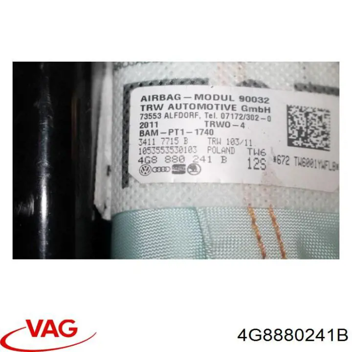 4G8880241B VAG Подушка сидіння водія (і переднього сидіння)