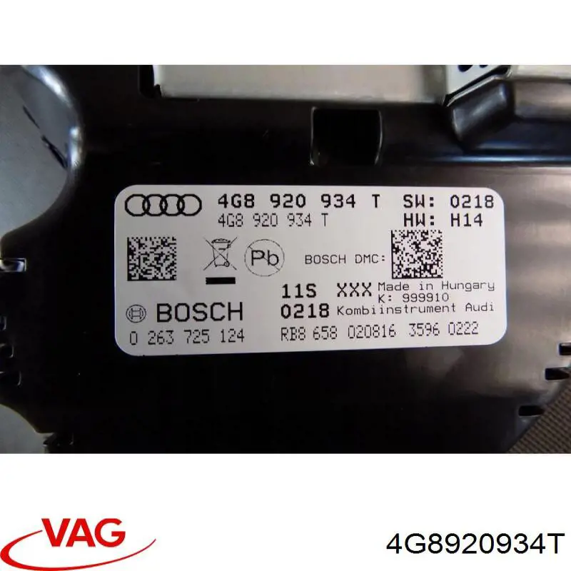 4G8920934T VAG Щиток приладів додатковий