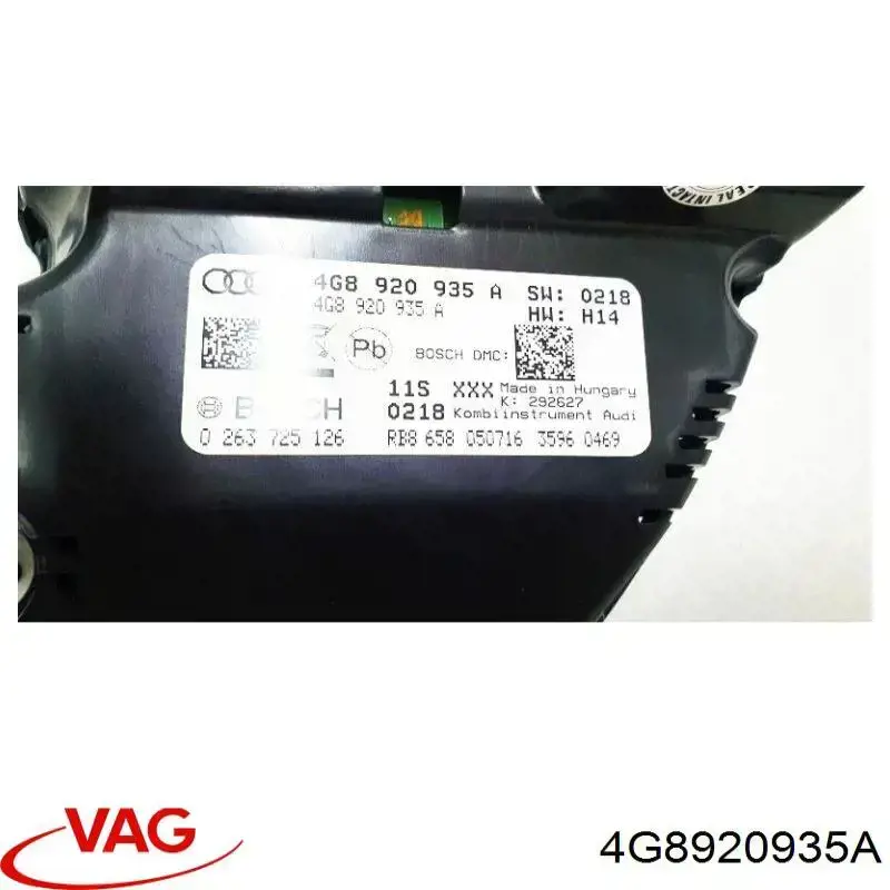 4G8920935A VAG Щиток приладів додатковий