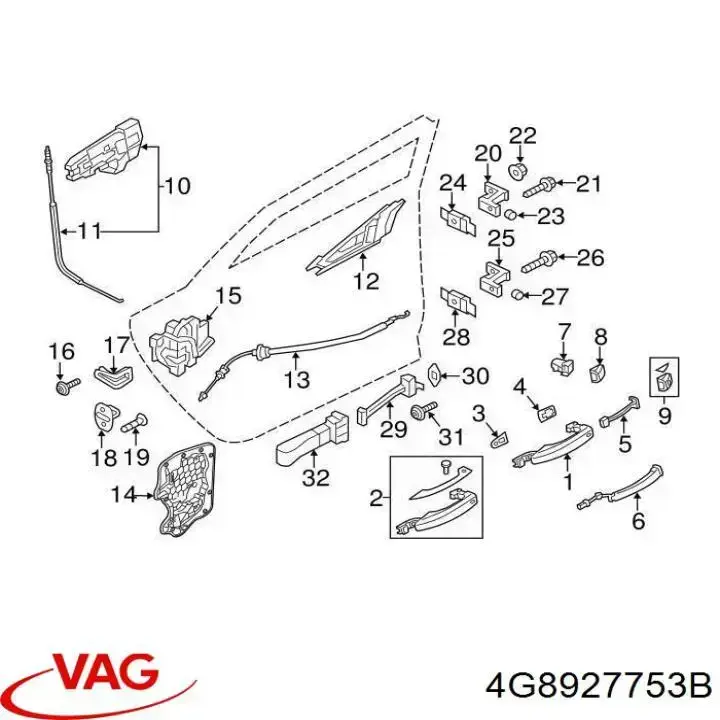 Датчик закривання дверей (кінцевий вимикач) VAG 4G8927753B