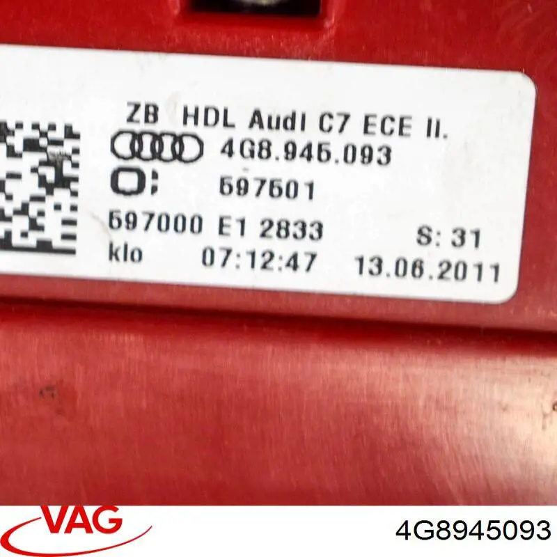 Стоп задній VAG 4G8945093 ціна, від 110.61 USD