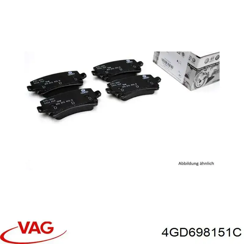 Купити 4GD698151C VAG Колодки гальмівні передні, дискові