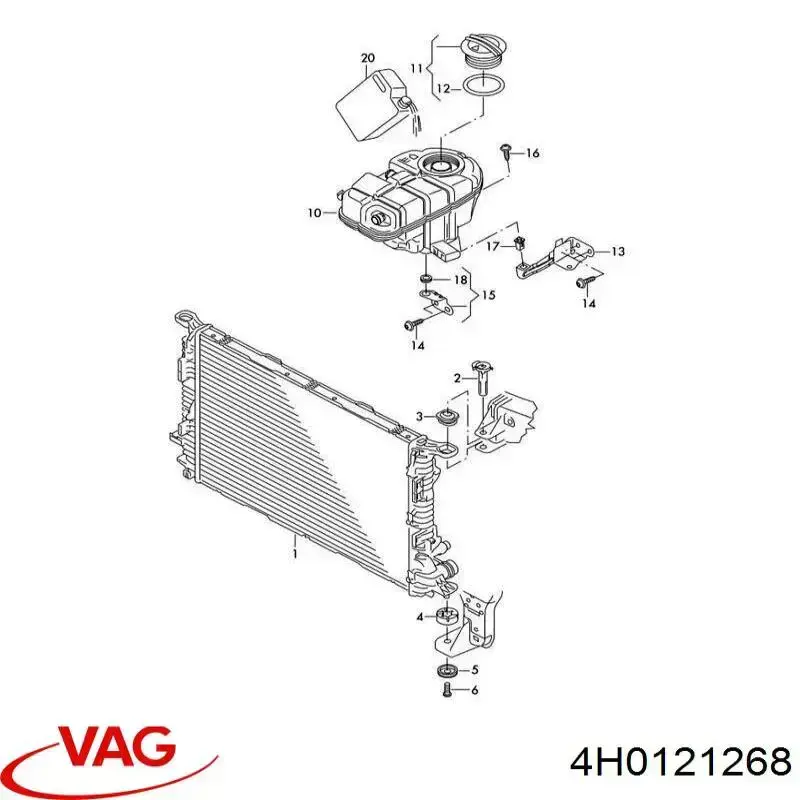 Подушка радіатора охолодження, нижня 4H0121268 VAG