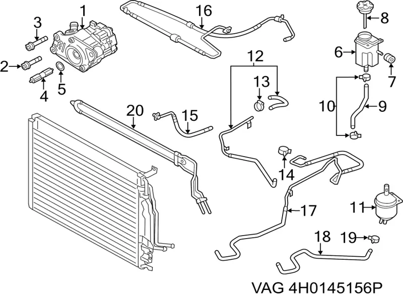 Насос ГУР 4H0145156P VAG