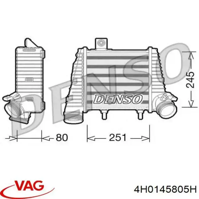Купити 4H0145805L VAG Радіатор интеркуллера