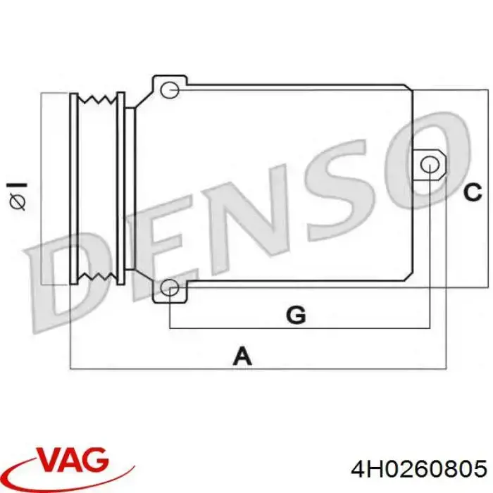 Компресор системи кондиціювання VAG 4H0260805 ціна, від 174.46 USD