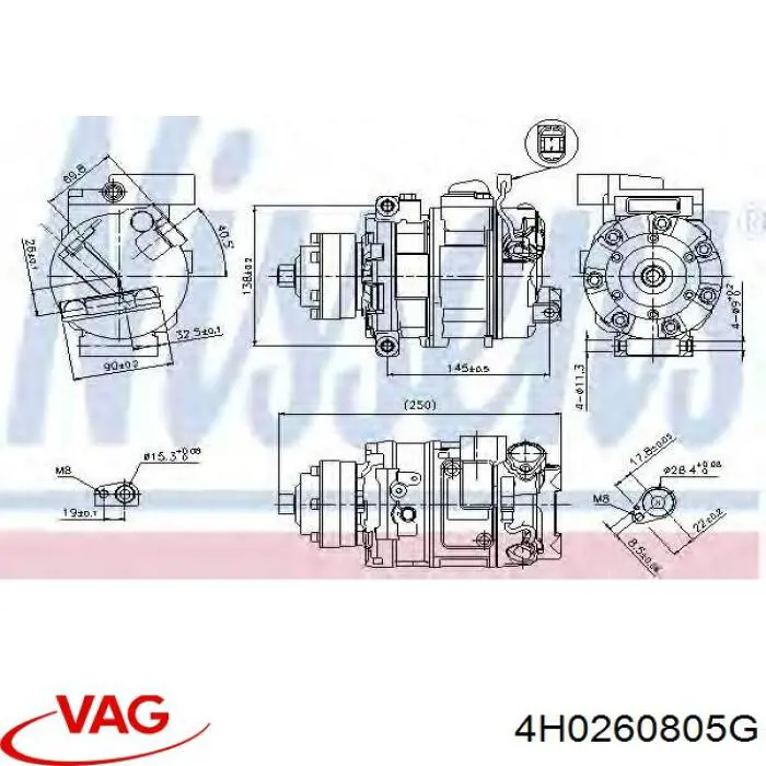 Компресор кондиціонера 4H0260805G VAG