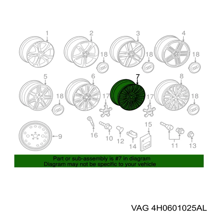 4H0601025AL VAG Диски колісні литі (легкосплавні, титанові)