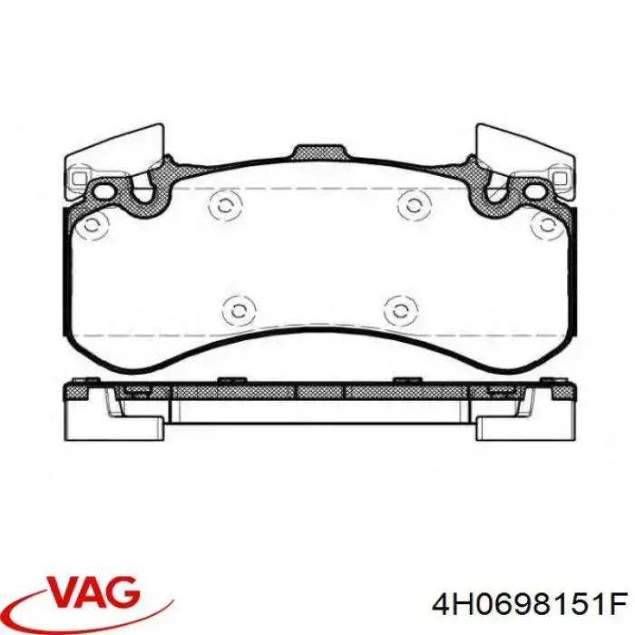 Гальмівні колодки VAG 4H0698151F ціна, від 95.34 USD