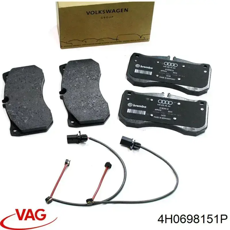 Гальмівні колодки VAG 4H0698151P ціна, від 131.01 USD