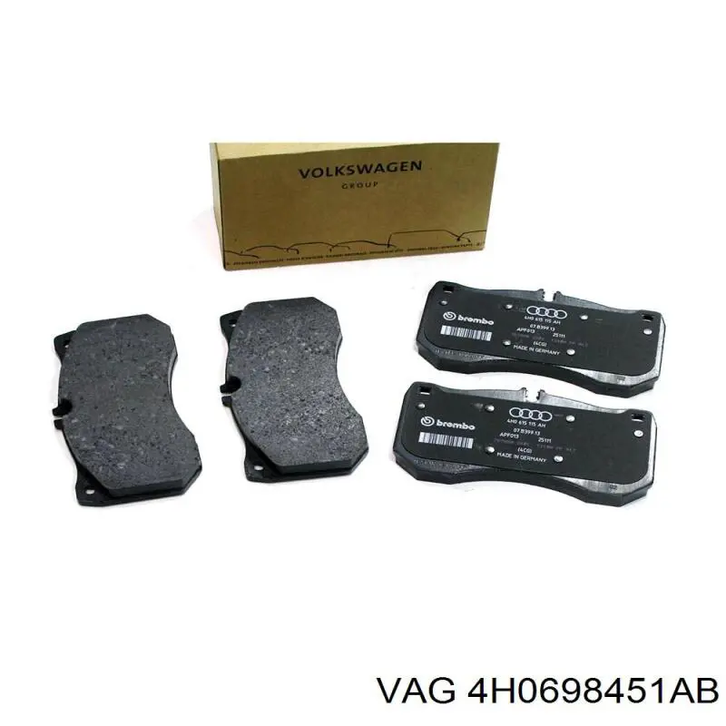Задні гальмівні колодки 4H0698451AB VAG
