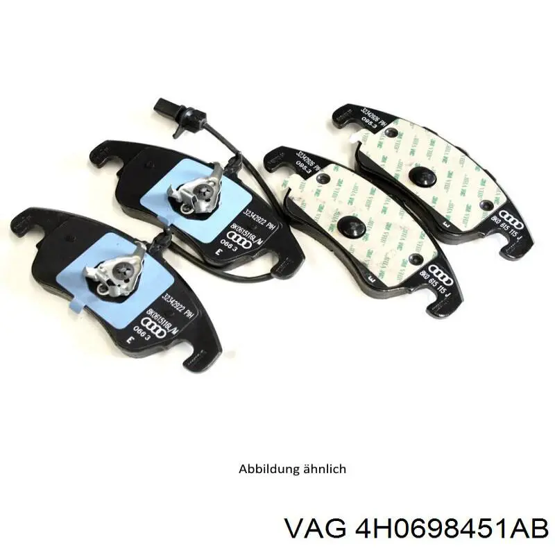4H0698451AB VAG Колодки гальмівні задні, дискові