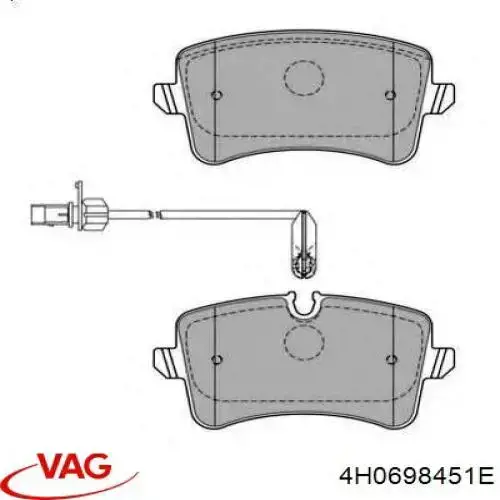 Задні гальмівні колодки VAG 4H0698451E ціна, від 63.32 USD