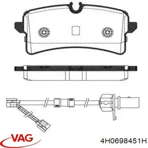 Колодки гальмові задні, дискові 4H0698451H VAG