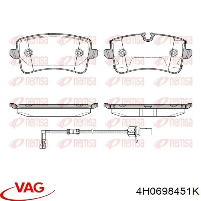 Купити 4H0698451K VAG Задні колодки