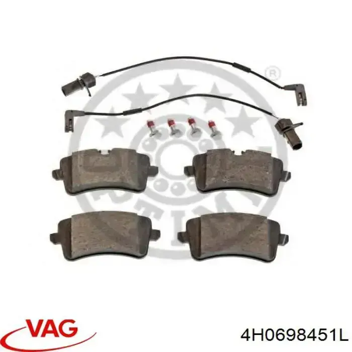 Задні гальмівні колодки 4H0698451L VAG