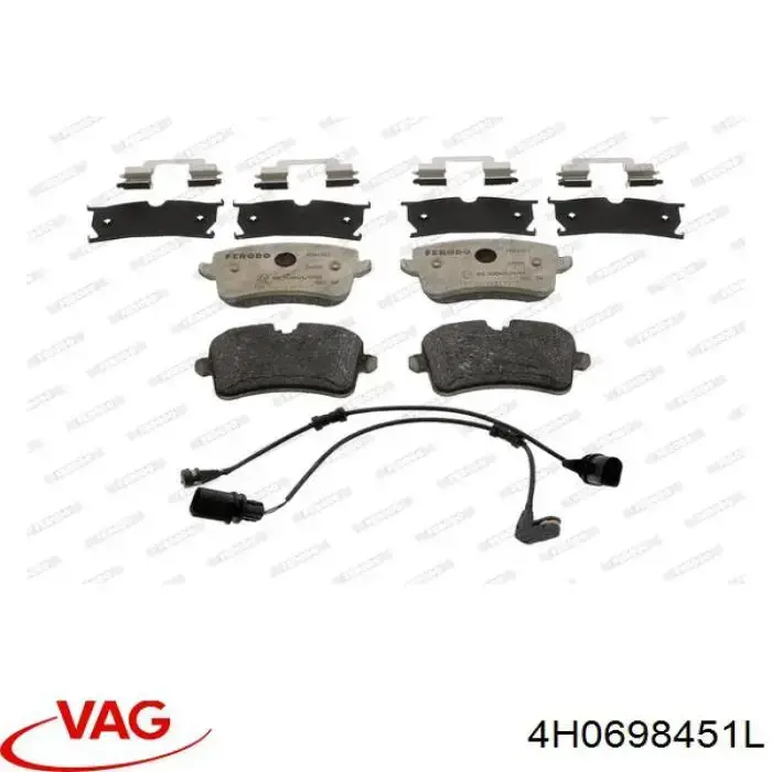 Задні гальмівні колодки VAG 4H0698451L ціна, від 44.60 USD