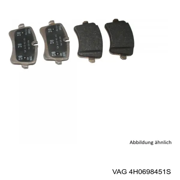4H0698451S VAG Колодки гальмівні задні, дискові