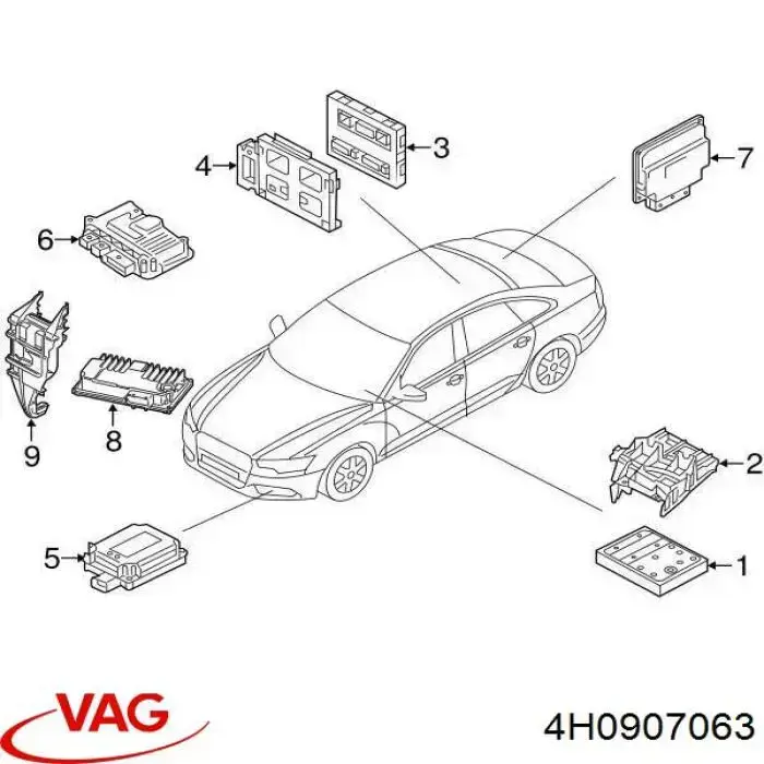 Комп'ютер бортовий VAG 4H0907063BF ціна, від 24.07 USD