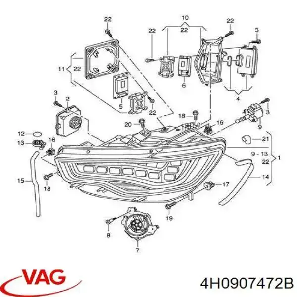 Блок керування освітленням 4H0907472A VAG