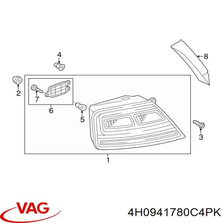  VAG 4H0941780C4PK ціна, від 5.07 USD