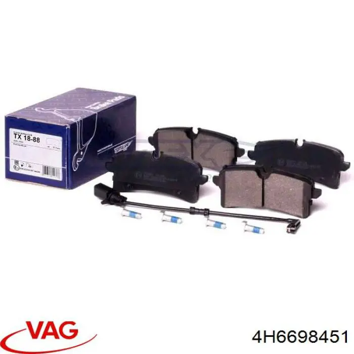 Задні гальмівні колодки 4H6698451 VAG