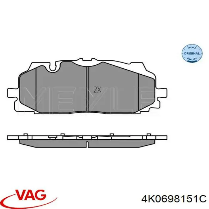 Передні тормозні колодки 4K0698151C VAG