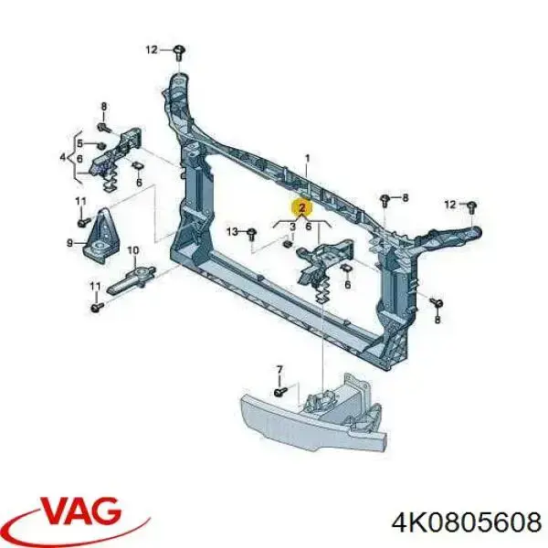 Кронштейн-адаптер кріплення фари передньої, правої VAG 4K0805608 ціна, від 50.04 USD