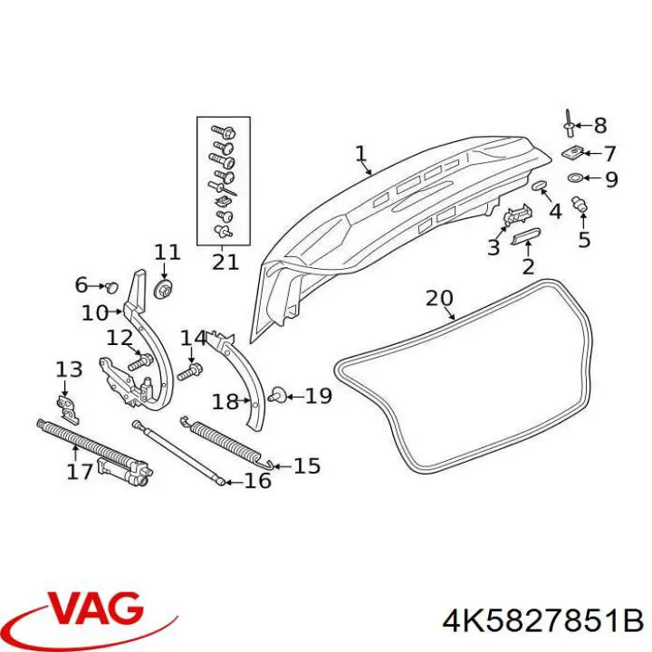 Амортизатор двері задньої VAG 4K5827851B ціна, від 95.00 USD