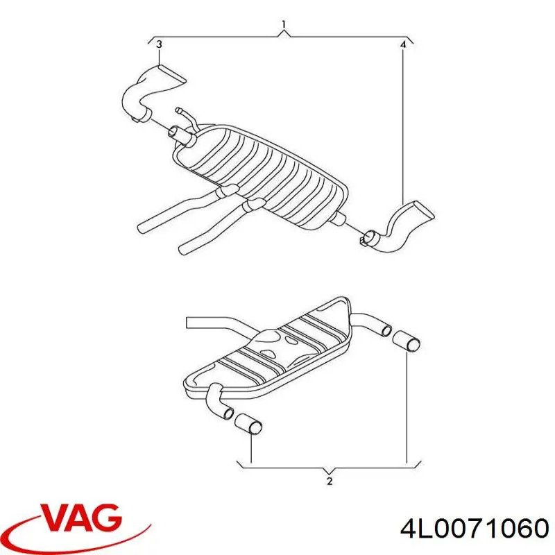 Насадка на глушник VAG 4L0071060 ціна, від 136.28 USD
