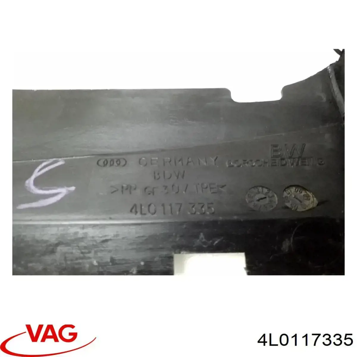Повітропровід / дефлектор радіатора интеркуллера, лівий VAG 4L0117335 ціна, від 28.22 USD