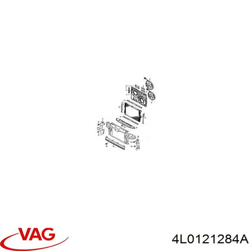 Купити 4L0121284A VAG Повітропровід (дефлектор) радіатора, правий