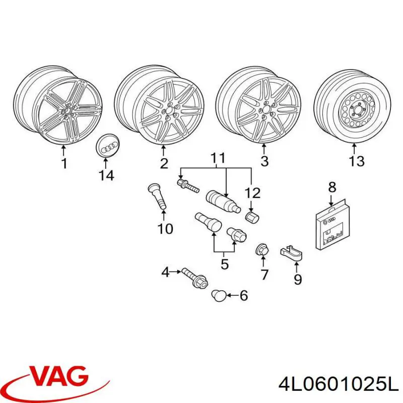 4L0601025L VAG Диски колісні литі (легкосплавні, титанові)