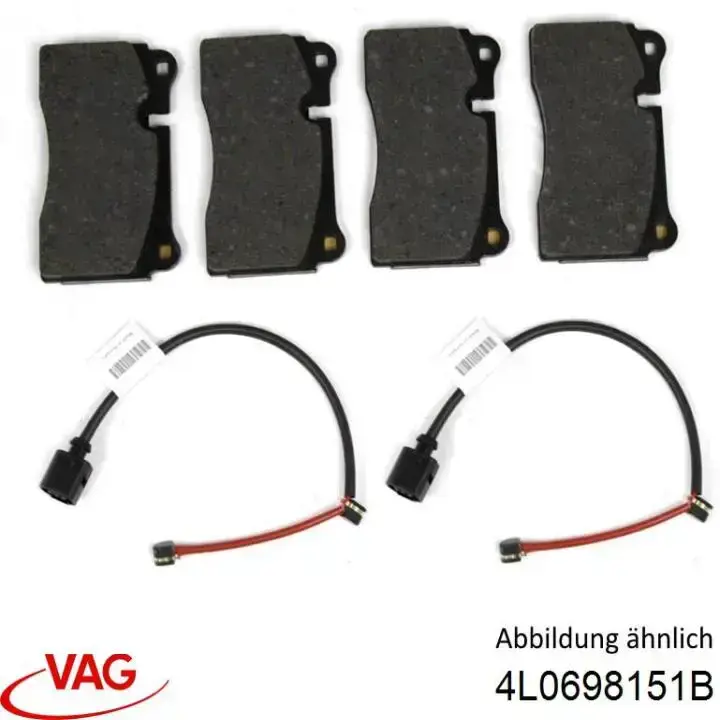 Колодки гальмівні передні, дискові 4L0698151B VAG