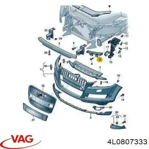 Кріплення бампера VAG 4L0807333 ціна, від 12.67 USD