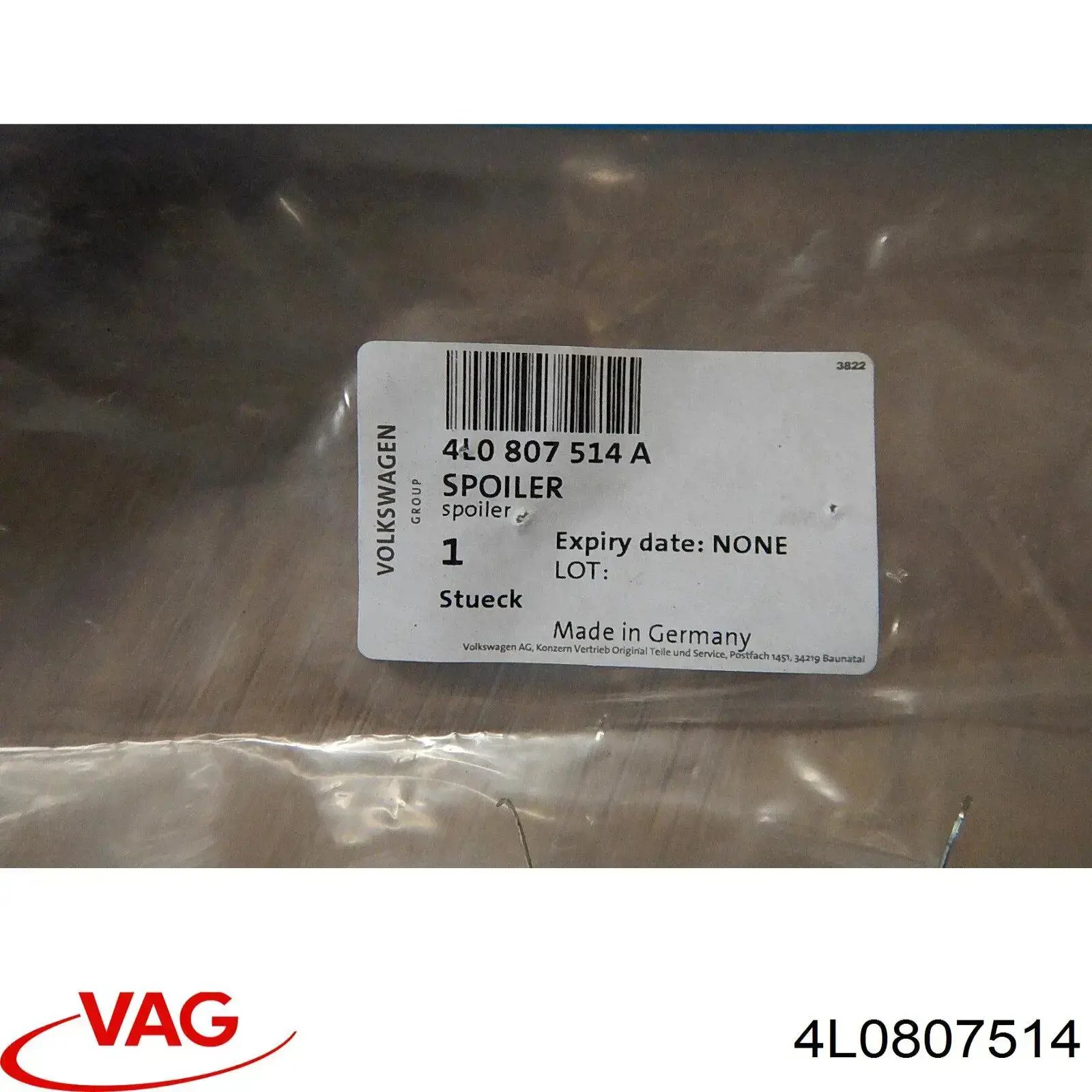 4L0807514 VAG Спойлер переднього бампера, правий