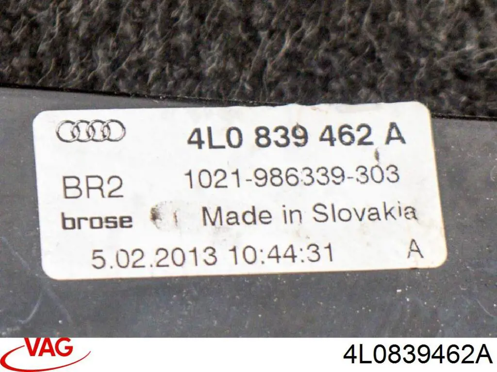 Механізм склопідіймача двері задньої, правої 4L0839462A VAG