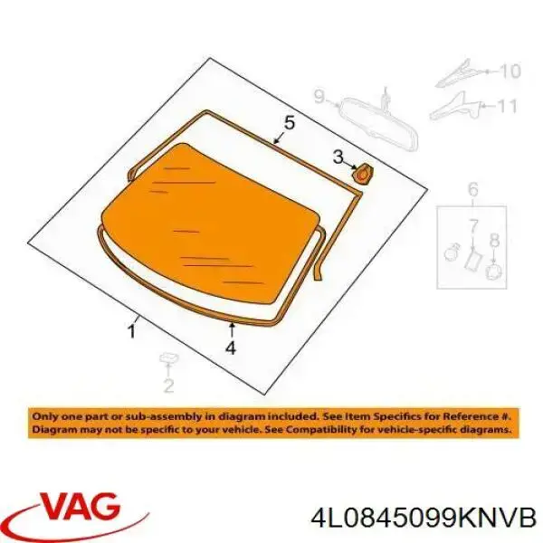 Купити 4L0845099KNVB VAG Вікно вітрове
