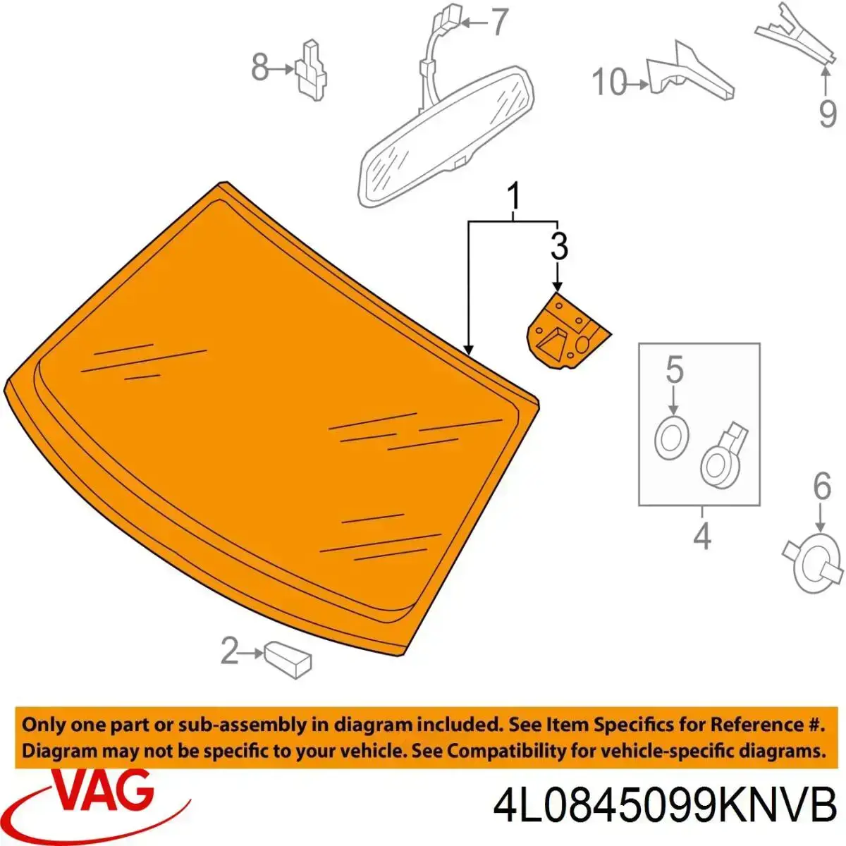 4L0845099KNVB VAG Автомобільне скло