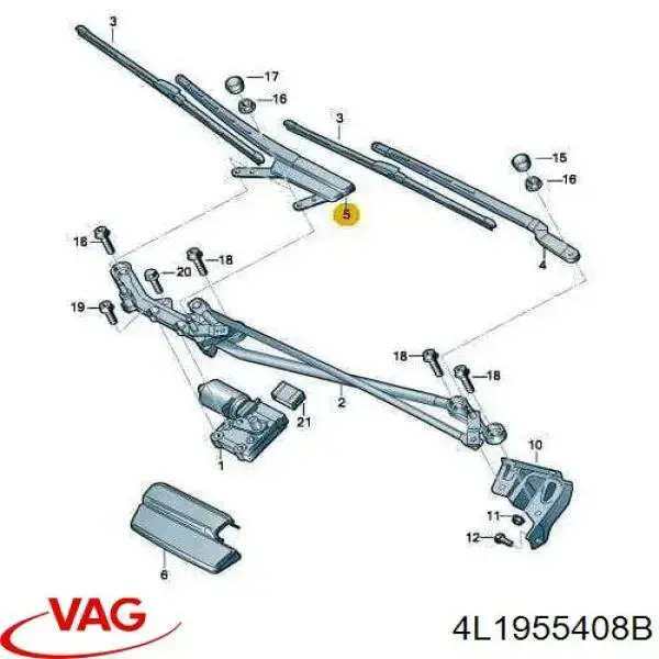 4L1955408B VAG Ричаг двірника