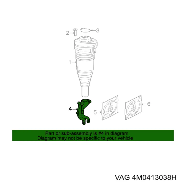 Вилка нижня амортизатора переднього, права VAG 4M0413038M ціна, від 38.01 USD