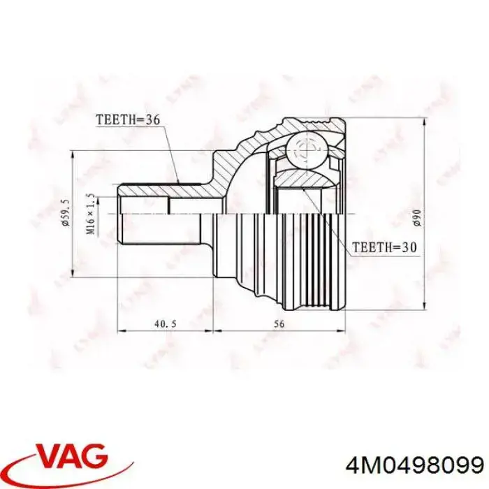 Купити 4M0498099 VAG Шарнір приводу зовнішній