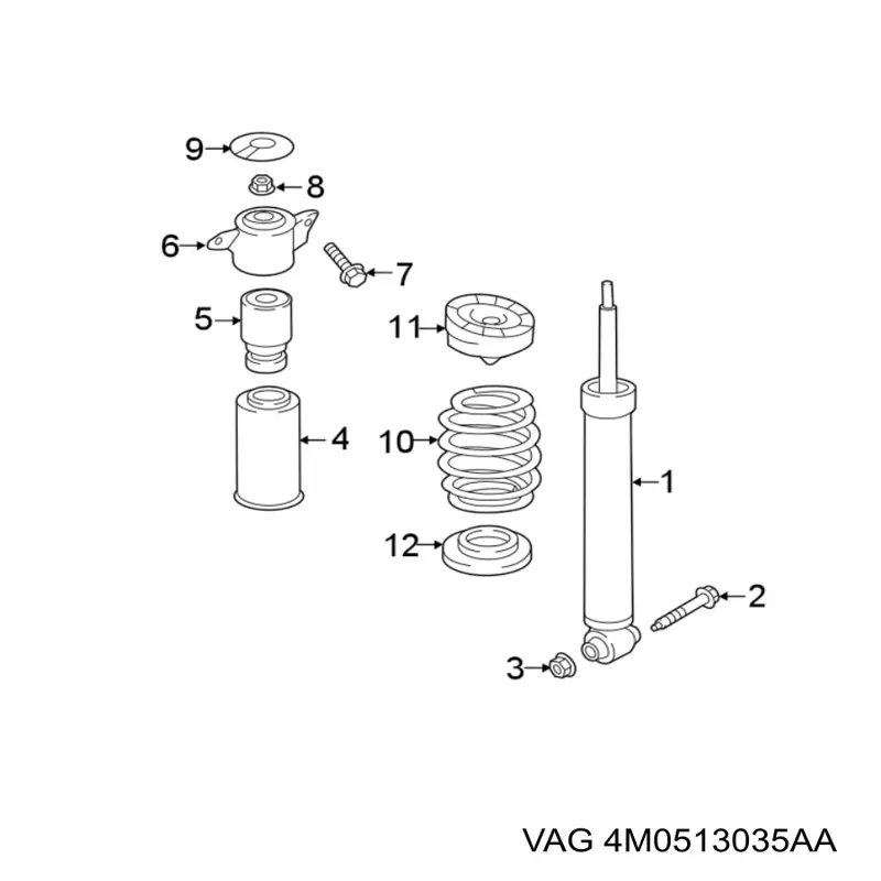Амортизатор задній VAG 4M0513035AA ціна, від 88.67 USD